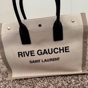 Saint Laurent Rive Gauche Tote - Black and Cream